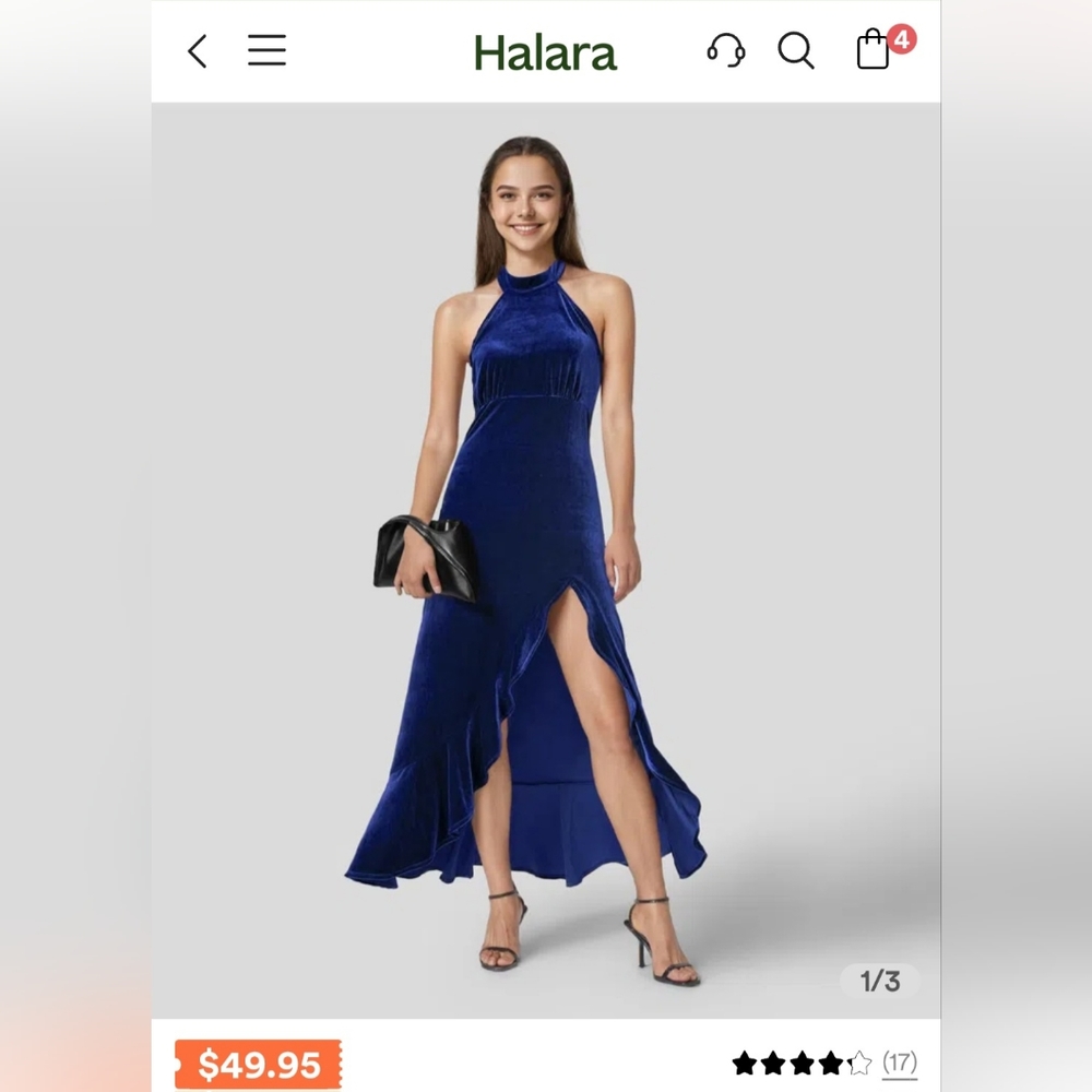Halara velvet halter dress